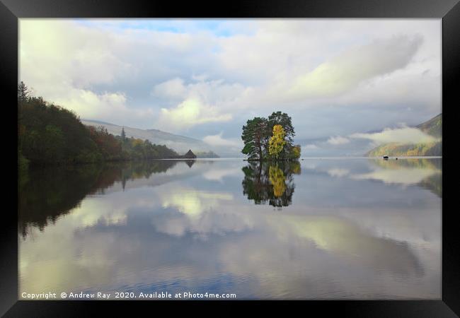 Reflections in Loch Tay Framed Print by Andrew Ray