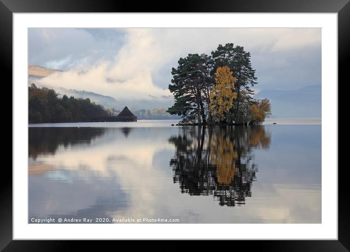 Rising Mist (Loch Tay) Framed Mounted Print by Andrew Ray
