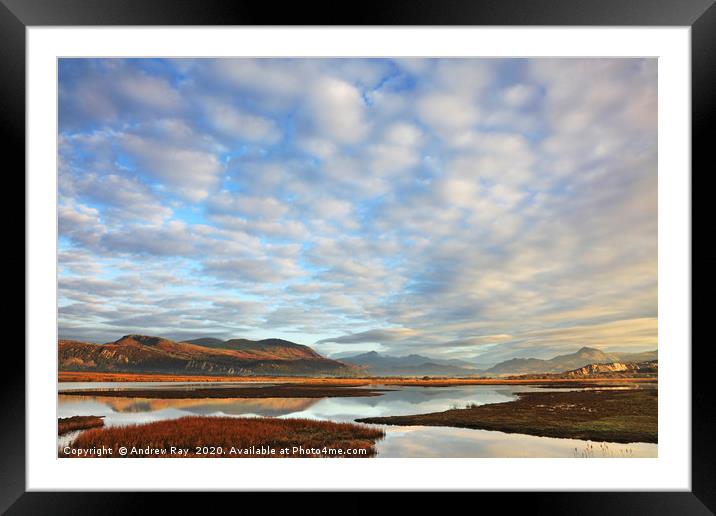 Clouds Over Glaslyn Marshes Framed Mounted Print by Andrew Ray