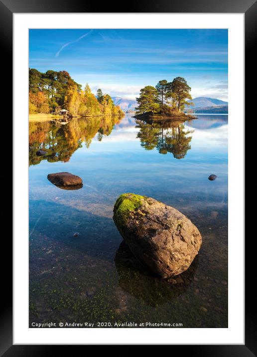 Reflections at Abbot's Bay (Derwentwater) Framed Mounted Print by Andrew Ray