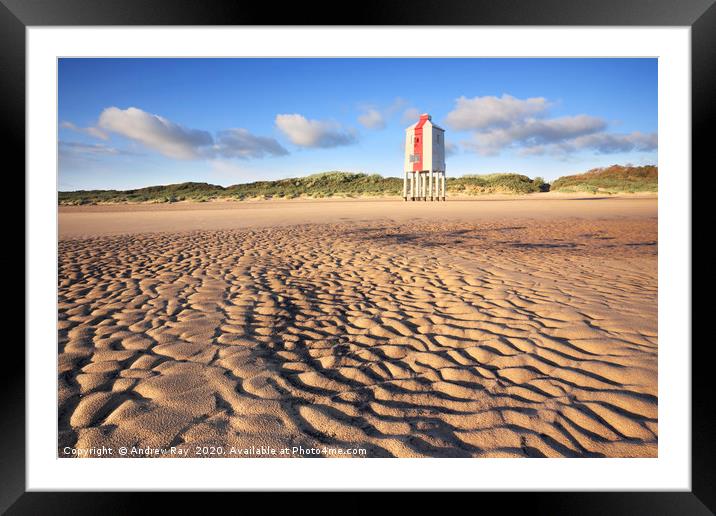 Sand Patterns at Burnham Lighthouse Framed Mounted Print by Andrew Ray
