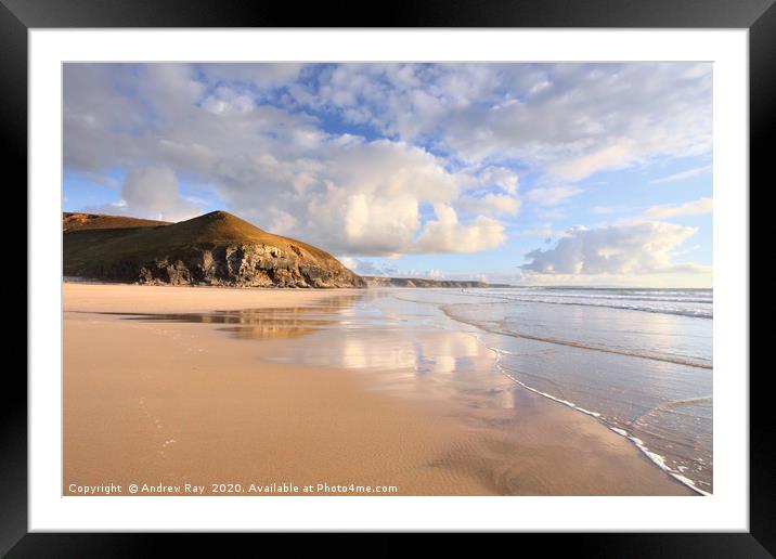 Chapel Porth Beach Framed Mounted Print by Andrew Ray