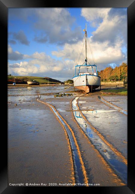 Boats on Gannel Framed Print by Andrew Ray