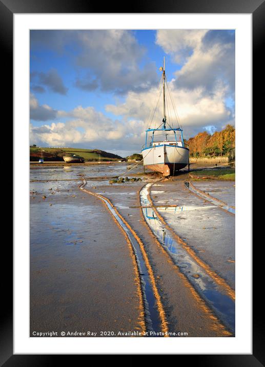 Boats on Gannel Framed Mounted Print by Andrew Ray