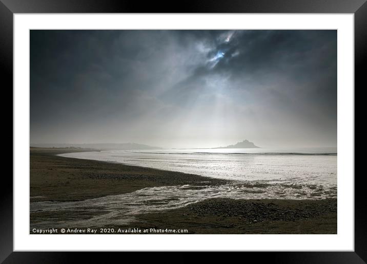 Partial Ecilpse (St Michael's Mount) Framed Mounted Print by Andrew Ray