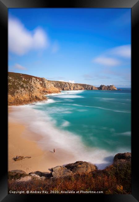Coast Path View (Porthcurno) Framed Print by Andrew Ray
