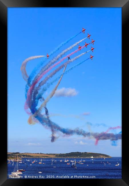 Red Arrows Display Team (Falmouth) Framed Print by Andrew Ray