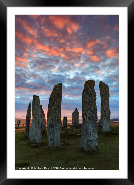 Sunrise at Callanish Stone Circle Framed Mounted Print by Andrew Ray