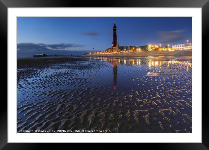 Twilight at Blackpool Framed Mounted Print by Andrew Ray