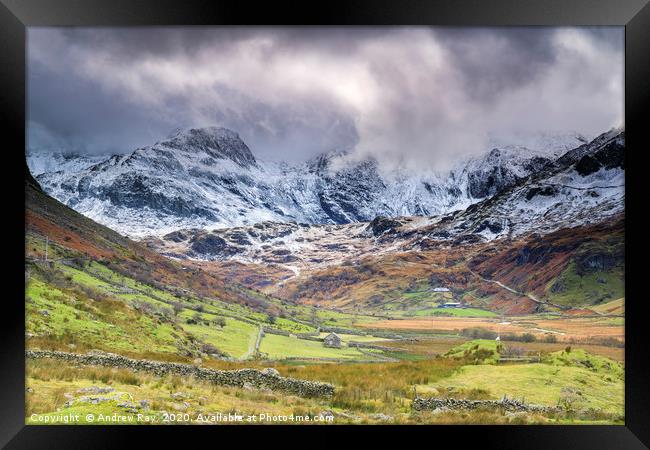 Mountain View  (Nant Ffrancon Valley) Framed Print by Andrew Ray