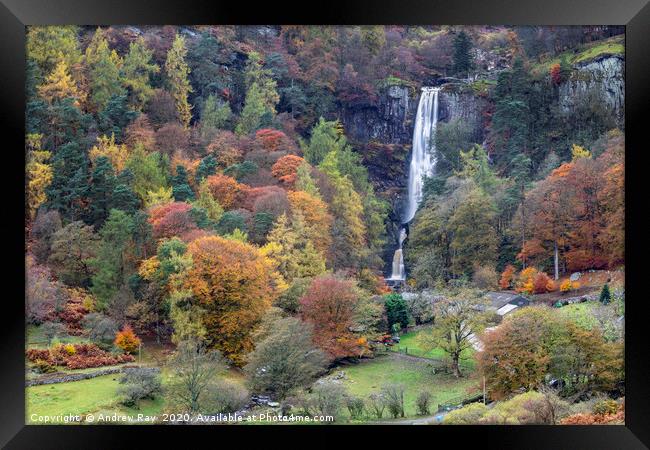 Autumnal view (Pistyll Rhaeadr) Framed Print by Andrew Ray