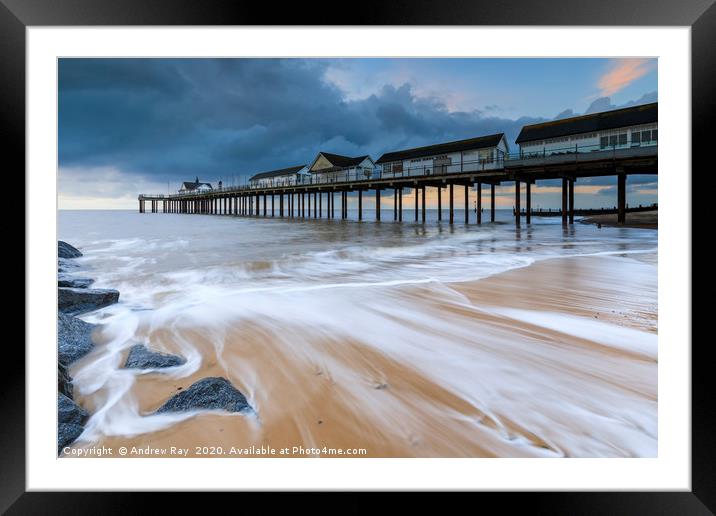 Morning at Southwold Pier Framed Mounted Print by Andrew Ray