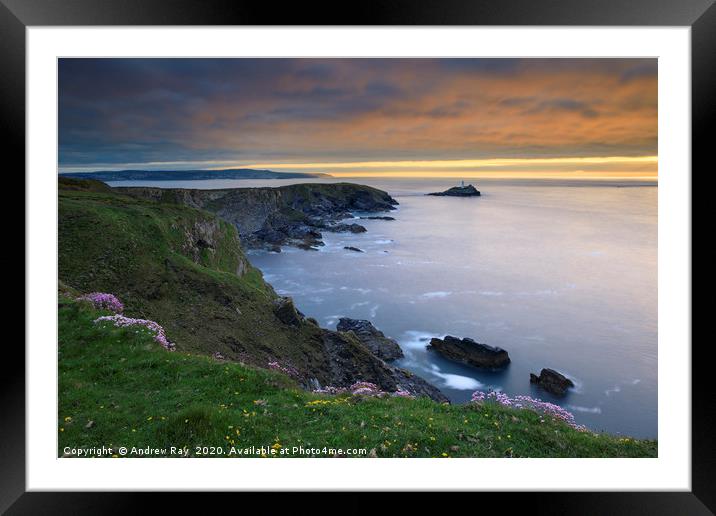 Cliff top view (Godrevy) Framed Mounted Print by Andrew Ray
