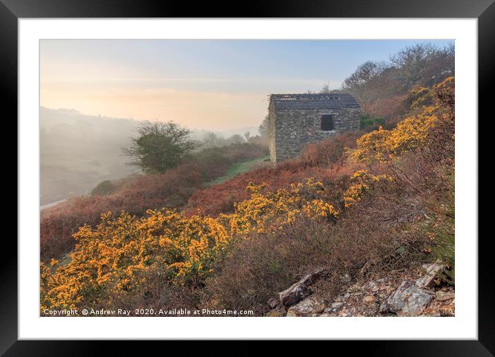 Misty Morning in the Carn Valley Framed Mounted Print by Andrew Ray