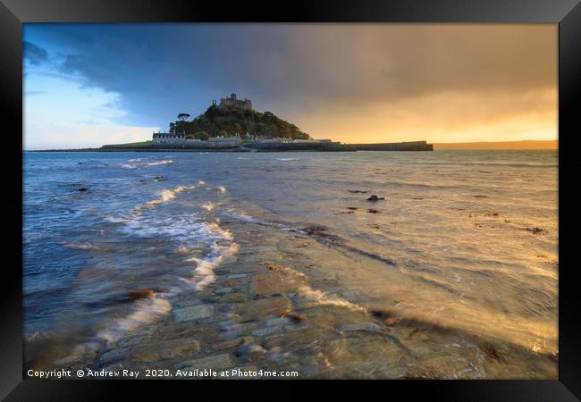 Evening light (St Michael's Mount) Framed Print by Andrew Ray