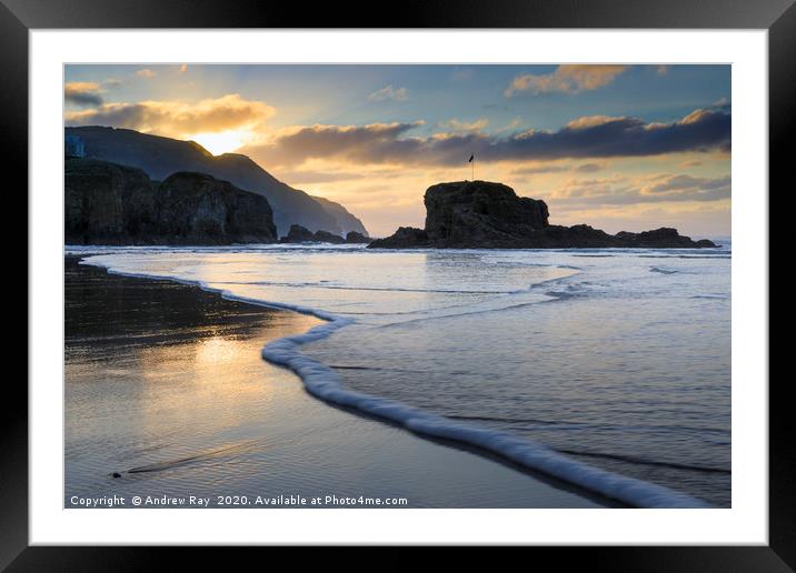 Waters edge (Peranporth) Framed Mounted Print by Andrew Ray