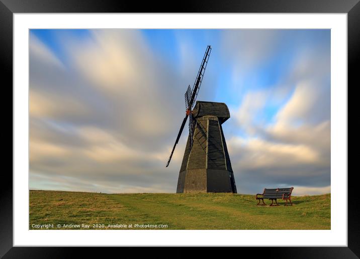 Footpath past Rottingdean Windmill Framed Mounted Print by Andrew Ray