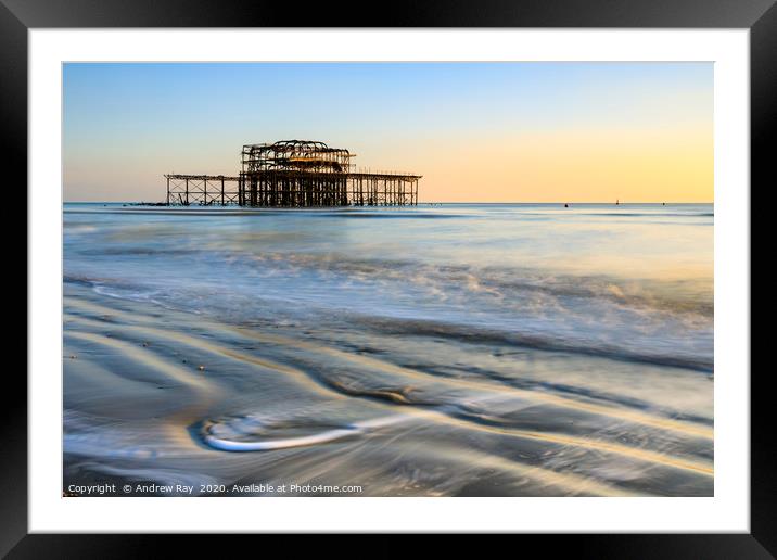 Remains of the West Pier (Brighton) Framed Mounted Print by Andrew Ray