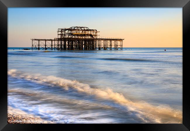 Late afternoon (Brighton West Pier) Framed Print by Andrew Ray