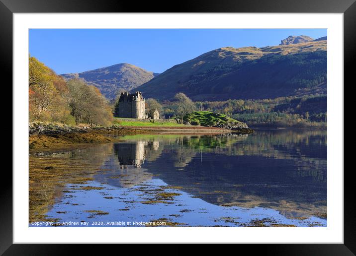 Reflections at Dunderave Castle Framed Mounted Print by Andrew Ray