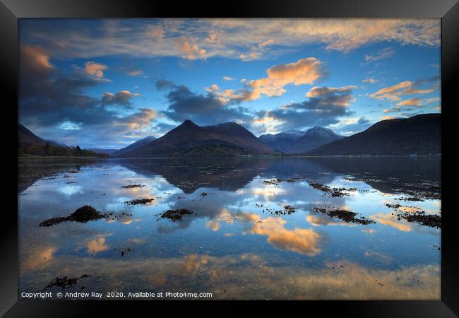 Loch Leven reflections Framed Print by Andrew Ray