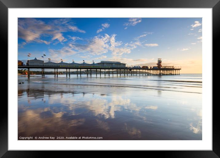 Pier reflections at Paignton Framed Mounted Print by Andrew Ray