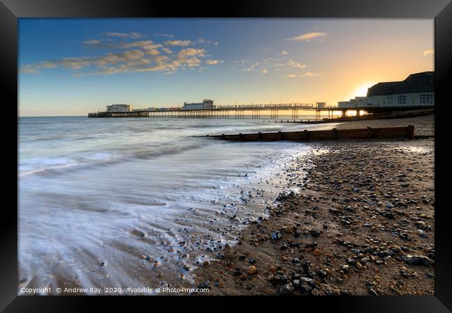 Towards Worthing Pier Framed Print by Andrew Ray