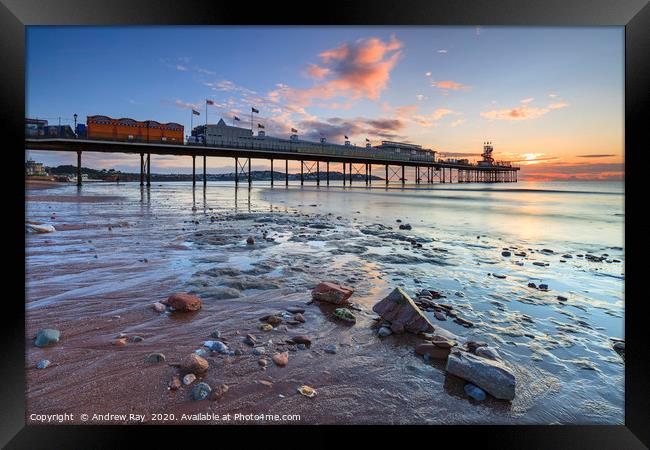 Sunrise over Paignton Pier Framed Print by Andrew Ray
