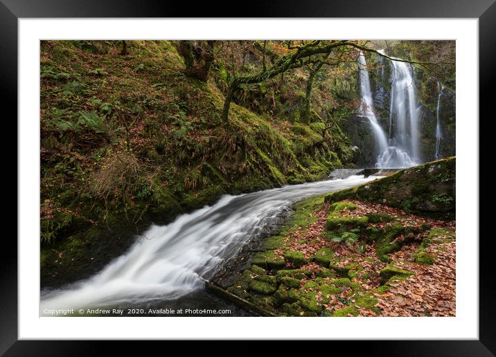 Towards Ceunant Mawr Waterfall Framed Mounted Print by Andrew Ray