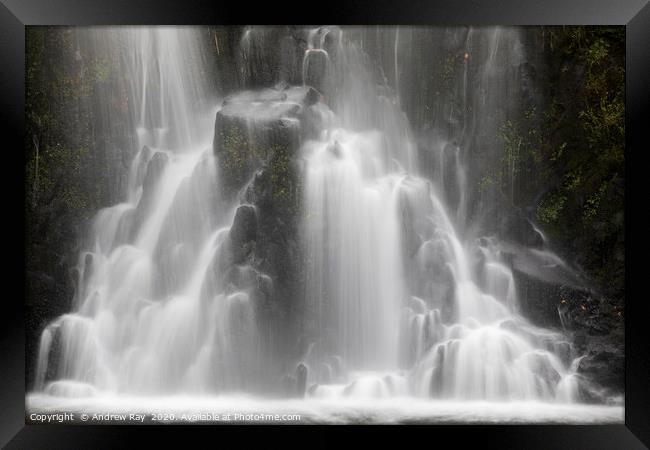 Ceunant Mawr Waterfall close up Framed Print by Andrew Ray