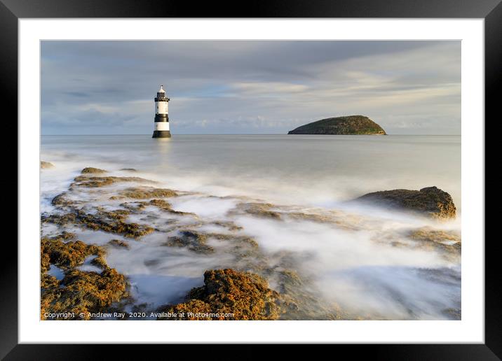 Penmon shore Framed Mounted Print by Andrew Ray