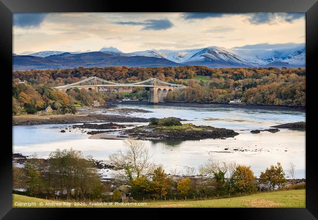 Menai Strait view Framed Print by Andrew Ray