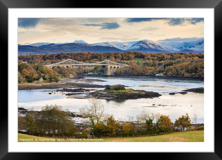 Menai Strait view Framed Mounted Print by Andrew Ray