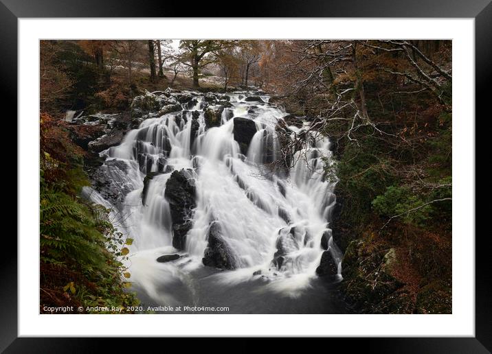Swallow Falls on Afon Llugwy Framed Mounted Print by Andrew Ray