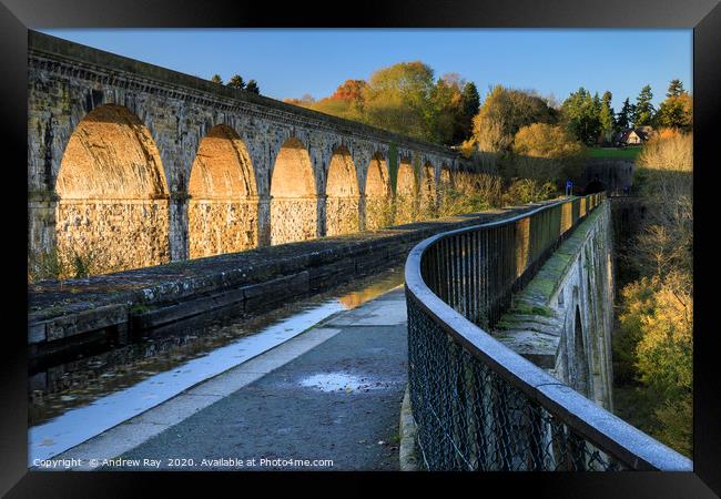Late afternoon at Chirk Aqueduct Framed Print by Andrew Ray