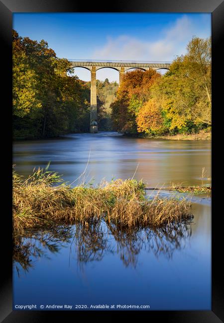 Autumn at the Pontcysyllte Aqueduct Framed Print by Andrew Ray