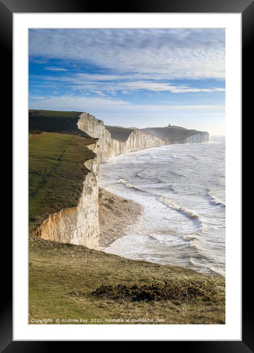 Seven Sisters and Beachy Head Framed Mounted Print by Andrew Ray