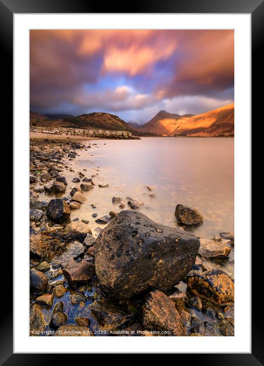 Loch Etive shoreline Framed Mounted Print by Andrew Ray