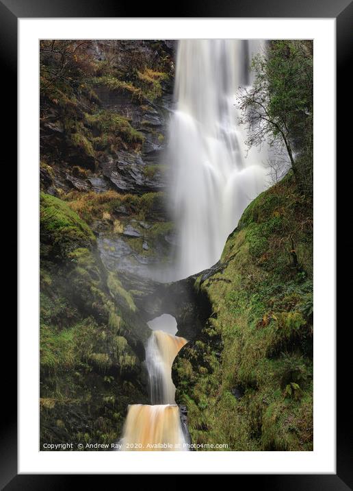 The arch at Pistyll Rhaeadr Framed Mounted Print by Andrew Ray