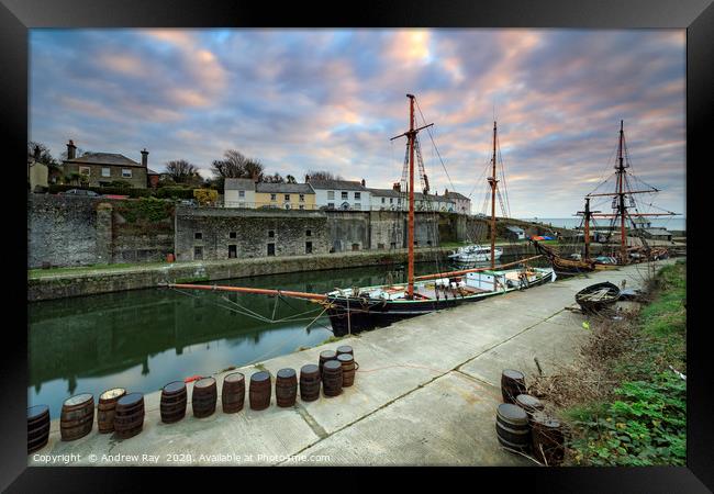 Morning at Chrlestown Dock Framed Print by Andrew Ray