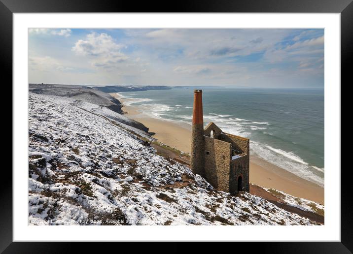 Snowy morning (Wheal Coates) Framed Mounted Print by Andrew Ray