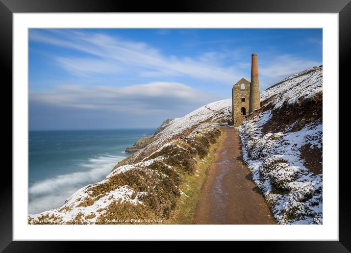 Winter at Wheal Coates Framed Mounted Print by Andrew Ray