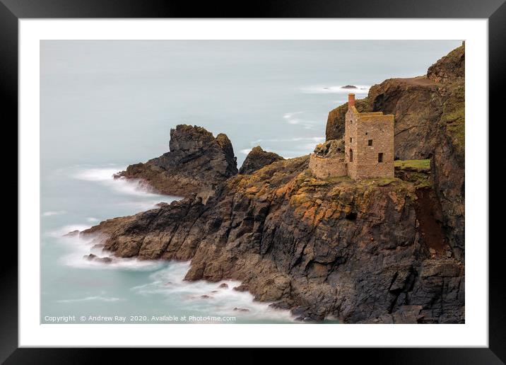 Botallack Engine House Framed Mounted Print by Andrew Ray