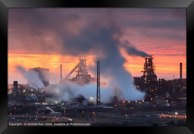 Twilight at Port Talbot Framed Print by Andrew Ray