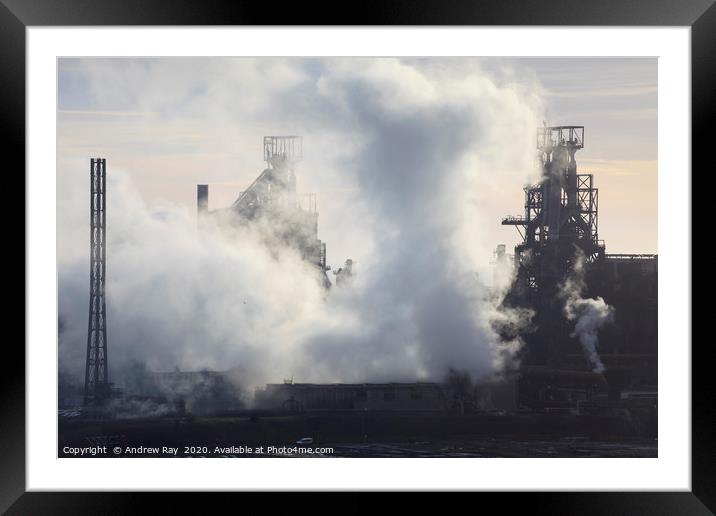 Blast Furnaces at Port Talbot Framed Mounted Print by Andrew Ray