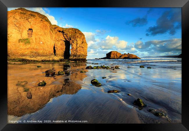 Arch reflections (Perranporth) Framed Print by Andrew Ray