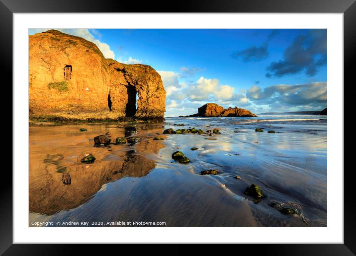Arch reflections (Perranporth) Framed Mounted Print by Andrew Ray