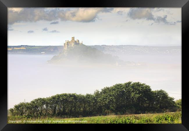 Mist at St Michael's Mount Framed Print by Andrew Ray