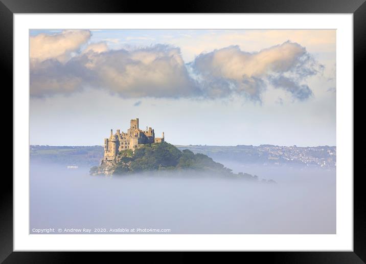 St Michael's Mount in the mist Framed Mounted Print by Andrew Ray