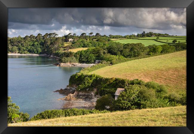 Toll Point view (River Helford) Framed Print by Andrew Ray